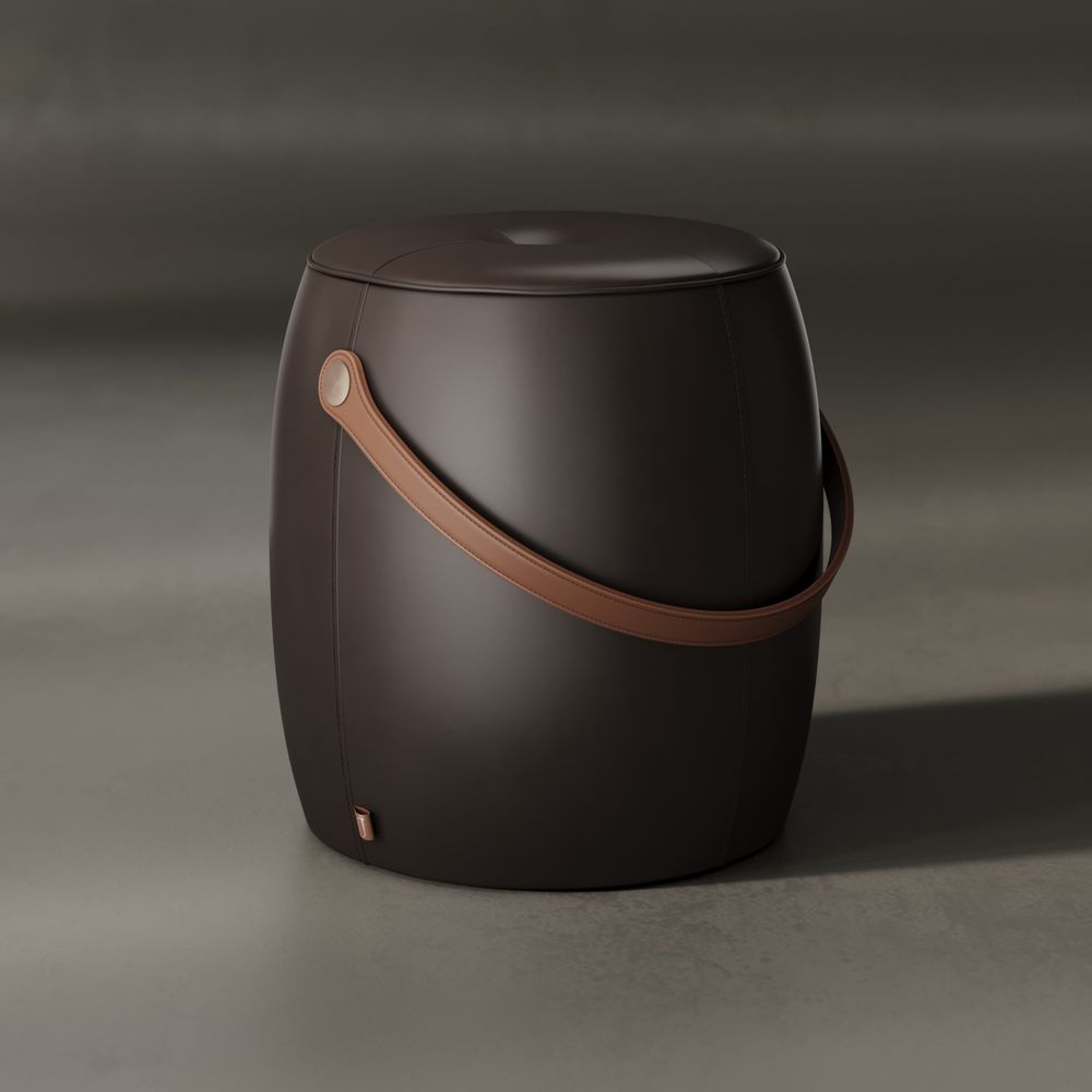 Pouf Jellybean Saddle, Chestnut Caramel Light