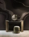 Туалетный столик люкс с мягким пуфом из велюра
