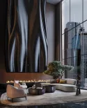 Designer living room with luxury furniture